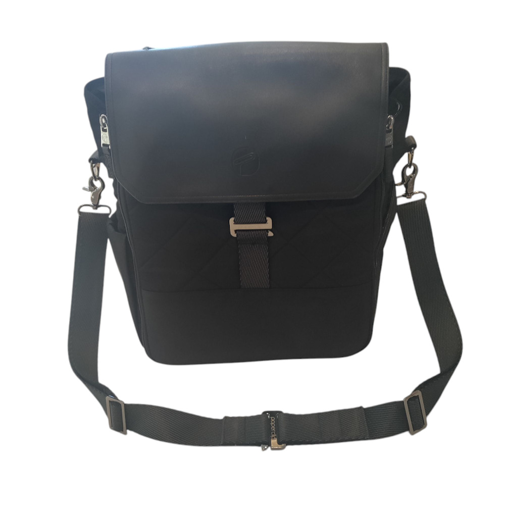 Paperclip BEAR Diaper Bag Messenger or Backpack Black - Changing Station